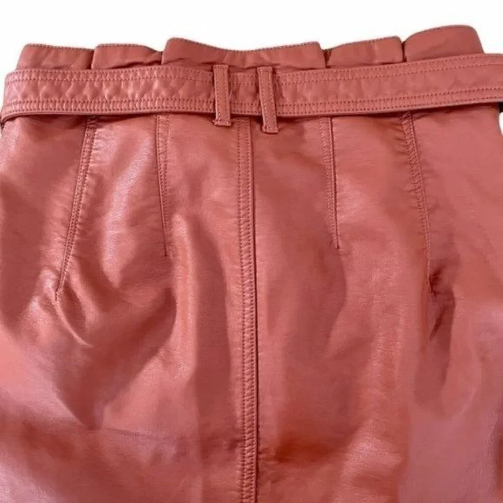 Free People East of Eden Vegan Leather Mini Skirt, Size 27 NWT